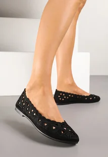 Czarne Balerinki Vices Ażurowe Nanelissa - Baleriny - miniaturka - grafika 1