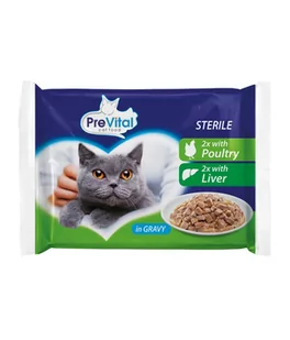 Prevital 4-Pack Sterile  (2X Z Drób 2X Z Wątróbka W Sosie) 4X100G - Mokra karma dla kotów - miniaturka - grafika 1