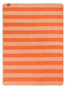 Koc bawełniano-akrylowy 150x200 beżowy pomarańczowy w pasy zygzaki - Koce Koc bawełniano-akrylowy 150x200 beżowy pomarańczowy w pasy zygzaki - Koce - miniaturka - grafika 1