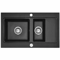 Zlewozmywaki - Rea Zlewozmywak granitowy Rea FOX black metalic ZLE-00135 - miniaturka - grafika 1