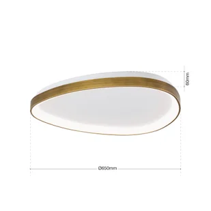 ORION Lampa sufitowa LED Charlie, Ø 65 cm, opalowa biel, kolor antyczny mosiądz - Lampy sufitowe - miniaturka - grafika 2