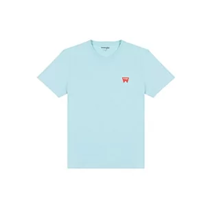 Wrangler Męski t-shirt Sign Off Tee, Canal Blue, XL - Koszulki męskie - miniaturka - grafika 1
