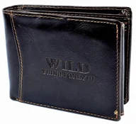 Portfele - BRĄZOWY Poziomy PORTFEL Męski Młodzieżowy KLASYCZNY Portmonetka SKÓRA Wild - miniaturka - grafika 1