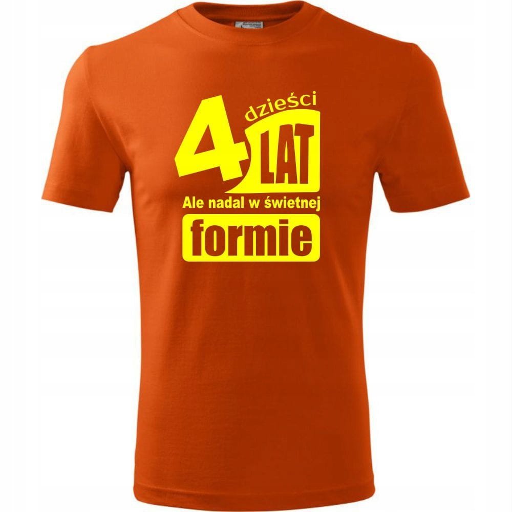 Męska Koszulka Nadruk 40 lat i nadal w świetnej formie na Prezent Urodziny pomarańczowy L