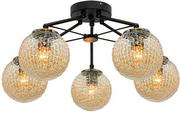 Lampy sufitowe - Mdeco Modernistyczna LAMPA sufitowa ELM2100/5 BLACK MDECO szklana OPRAWA loftowa balls czarna ELM2100/5 BLACK - miniaturka - grafika 1