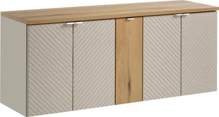 Szafka pod umywalkę nablatową VIVA CASHMERE 2D 60cmx2 kaszmirowy mat - zestaw 140cm z regałem COMAD - Szafki łazienkowe - miniaturka - grafika 1