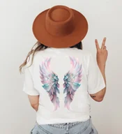 Koszulki i topy damskie - biała koszulka damska ze skrzydłami skrzydła1 - miniaturka - grafika 1