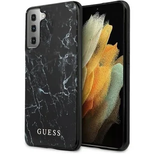 Guess Samsung S21 Plus GUHCS21MPCUMABK czarne hard case Marble - Etui i futerały do telefonów - miniaturka - grafika 1