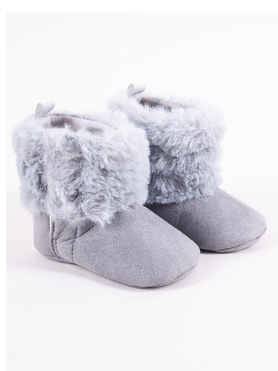 Niemowlęce dziewczęce buciki niechodki szare Scorpio r.0/6