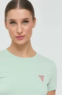 Koszulki sportowe damskie - Guess t-shirt damski kolor zielony - miniaturka - grafika 1