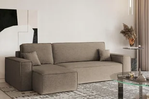 Sofa w kształcie L BEST narożnik tkanina Neve brązowy lewy - Narożniki - miniaturka - grafika 1
