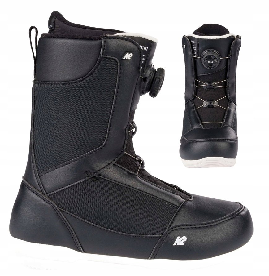 Buty snowboardowe Damskie Junior K2 Belief Boa black Czarny Roz. 7.5 (39)