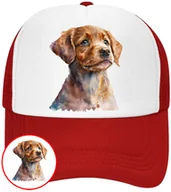 Czapki i chusty sportowe męskie - CZAPKA Z DASZKIEM PSY PIES PIESKI DLA DZIECI SIATKA CZERWONA BEJSBOLÓWKA - miniaturka - grafika 1