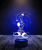 Lampy stojące - Lampka Nocna Jeż Sonic RGB LED Grawer PLEXIDO - miniaturka - grafika 1
