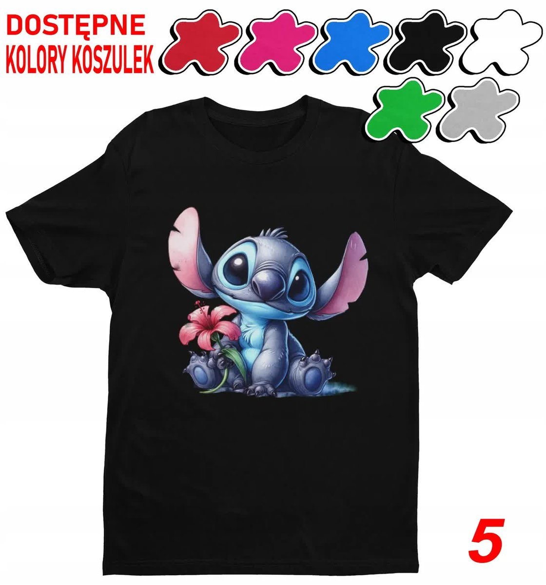 Koszulka Dziecięca Z Nadrukiem Stitch Stich Angel Dużo Wzorów -M 134-140