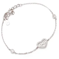 Bransoletki - Srebrna Bransoletka serce z nieskończonością - miniaturka - grafika 1