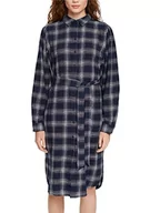 Sukienki - ESPRIT 092EE1E307 sukienka koszulowa z wzorem w kratkę, Navy, 38 - miniaturka - grafika 1