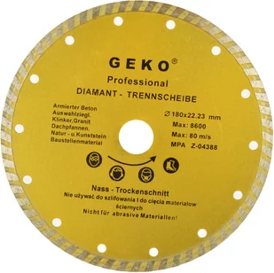 Geko tarcza diamentowa 180mm turbo G00262 - Tarcze do pił - miniaturka - grafika 1