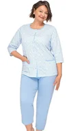 Piżamy damskie - Bawełniana piżama damska Kasia II 266 22, Kolor niebieski-wzór, Rozmiar 2XL, MARTEL - Intymna - miniaturka - grafika 1