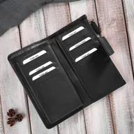 Portfele - Portfel damski skórzany czarny duży pleciony Paolo Peruzzi AY-08-BL - miniaturka - grafika 1