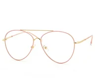 Okulary korekcyjne, oprawki, szkła - Duże damskie okulary Pilotki z filtrem światła niebieskiego do komputera zerówki 2529-8 - miniaturka - grafika 1