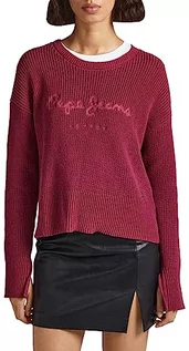 Swetry damskie - Pepe Jeans Sweter damski Della, Czerwony (rozgnieciona jagoda), XL - grafika 1