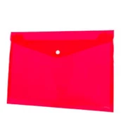 Teczki i skoroszyty - Tetis Teczka kopertowa na zatrzask PP A4 BT611-C czerwona półprzezroczysta 8079 - miniaturka - grafika 1