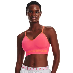 Damski Stanik sportowy UNDER ARMOUR UA SEAMLESS LOW LONG RIB 1373870-683 – Różowy - Biustonosze - miniaturka - grafika 1