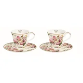 Serwisy do kawy i herbaty - Easy Life JD Diffusion 1353bloc Blooming zestaw z 2 filiżanek do kawy + podstawki, wielokolorowy 1353 BLOC - miniaturka - grafika 1