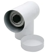 Rury i kanały wentylacyjne - EQUATION Wylot trójnik dwuścienny z deklem biały 80/125 mm - miniaturka - grafika 1