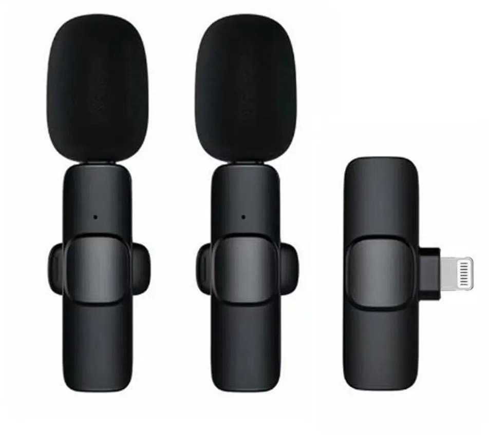 Mikrofon krawatowy bezprzewodowy Lightning podwójny 2 w zestawie K1 czarny