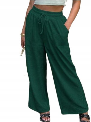SHEIN SPODNIE DAMSKIE ZIELONE DŁUGIE CASUAL 38 ŁWQ