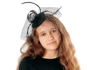 Dodatki do strojów karnawałowych - Fascynator spinka czarna - 1 szt. - miniaturka - grafika 1