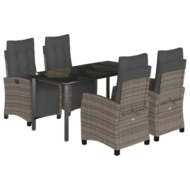 Zestaw Mebli Ogrodowych Rattan PE, Stół 160x80x74 cm, Krzesła 57x66x93 c