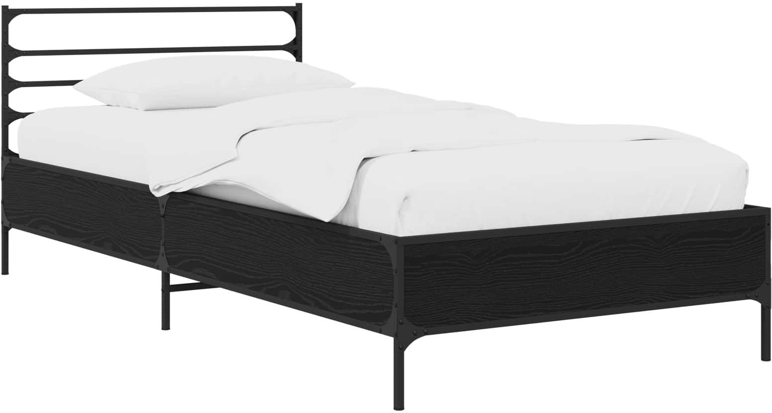vidaXL vidaXL Ramka łóżka Czarny dąb 80 x 200 cm Drewno inżynieryjne