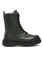 Buty dla dziewczynek - Tommy Hilfiger Kozaki T3A5-33057-1355406 M Zielony - miniaturka - grafika 1