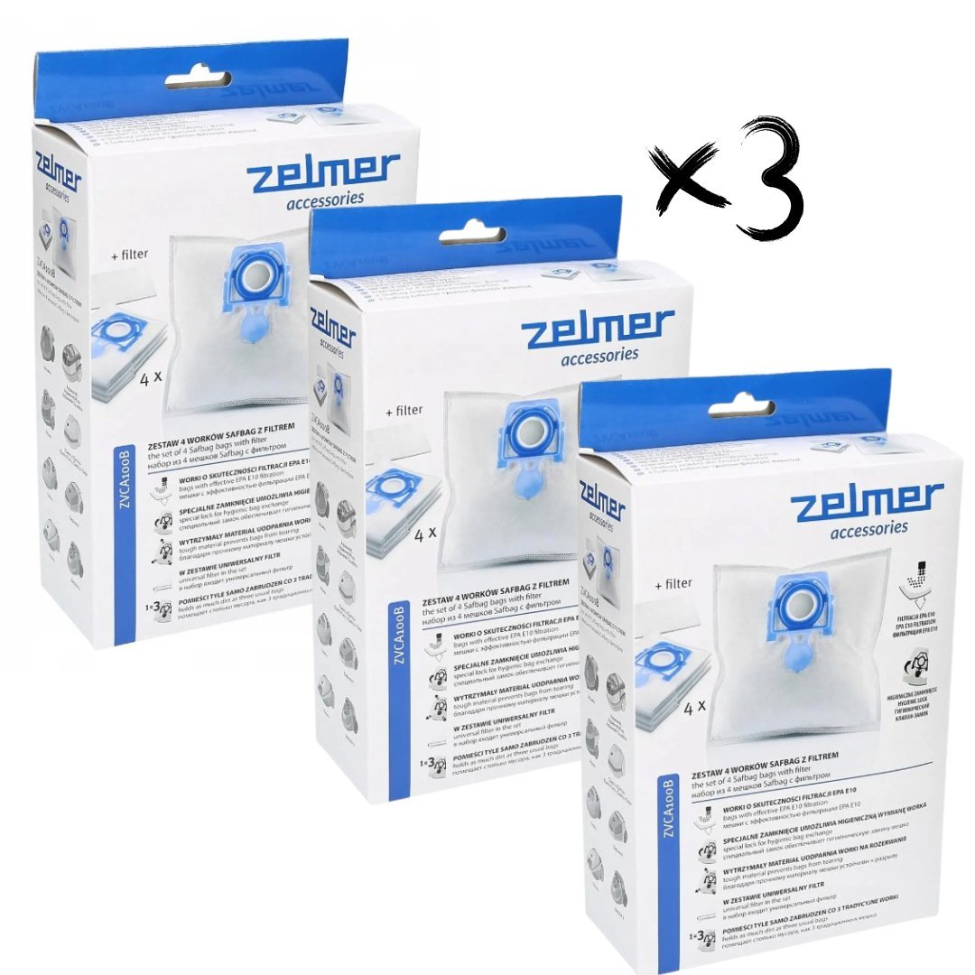 Worki do odkurzaczy ZELMER SAFBAG ZVCA100B 12szt. Oryginał