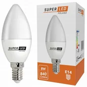 Żarówki LED - Żarówka LED SUPERLED E14 8W Biała Neutralna - miniaturka - grafika 1