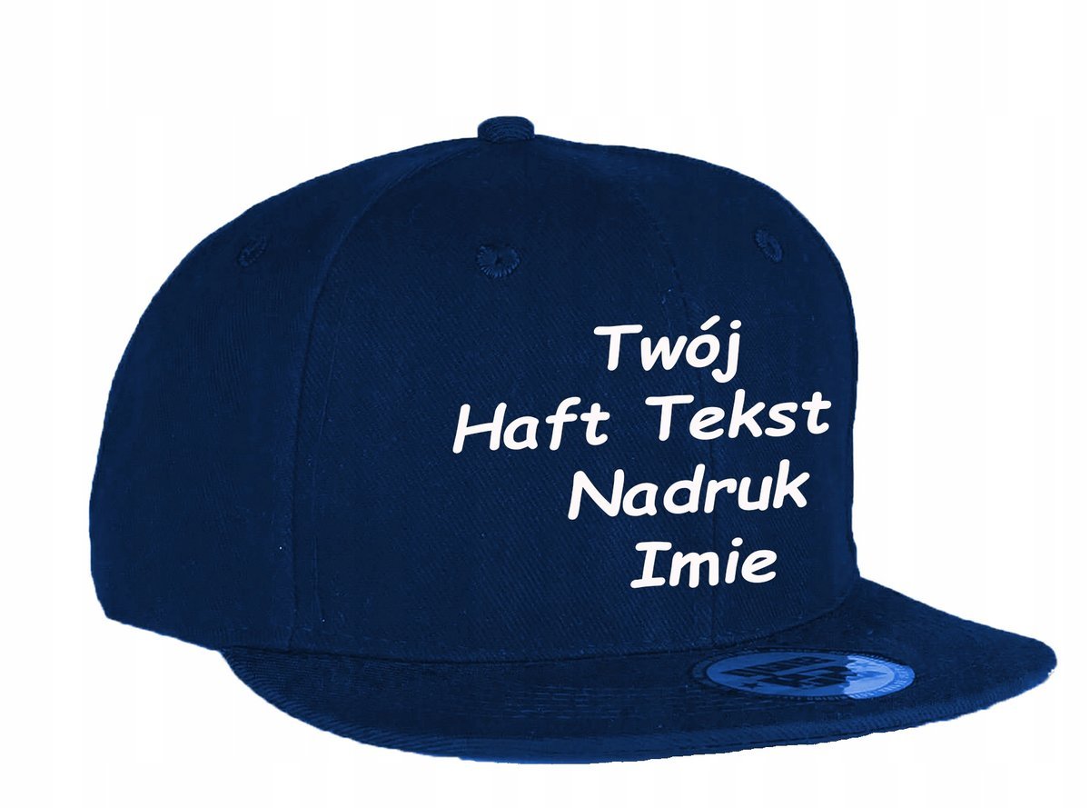 CZAPKA PROSTY DASZEK HAFT LOGO Z NAPISEM NADRUKIEM