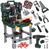 Mały majsterkowicz - Warsztat w Walizce Stół do Majsterkowania Narzędzia Wkrętarka Wiertarka - miniaturka - grafika 1