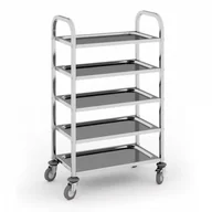 Wózki na żywność - B2B Partner Wózek półkowy ze stali nierdzewnej, 705x405x1250 mm, 5 półek 434063 - miniaturka - grafika 1
