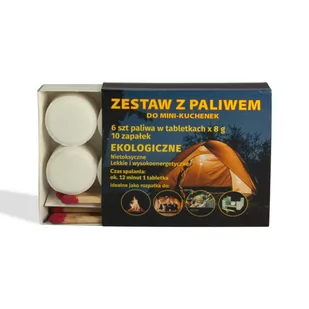 Eco Fire Paliwo stałe Eco Fire ekologiczne 6 x 8 g z zapałkami - Kuchnia turystyczne i akcesoria - miniaturka - grafika 1