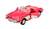 Samochody i pojazdy dla dzieci - WELLY OLD TIMER 1957 CHEVROLET CORVETTE BEZ DACHU RÓŻOWY 1:34 SAMOCHÓD NOWY METALOWY MODEL - miniaturka - grafika 1