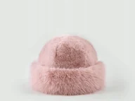 Czapki damskie - różowa futrzana CZAPKA damska ciepła zimowa futerkowa elegancka HIT SEZONU - miniaturka - grafika 1