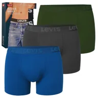 Majtki męskie - Levi's Bokserki Męskie GREEN GREY BLUE Bawełna 3 Pak Rozmiar M - miniaturka - grafika 1
