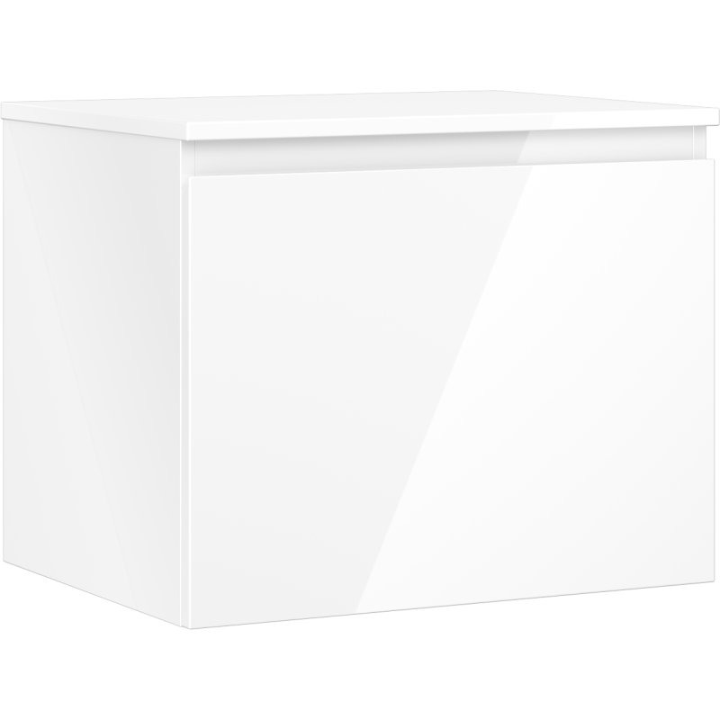 Mexen Orio szafka łazienkowa podumywalkowa 60 cm z blatem, 1 szuflada, biała połysk - 91A10-06047-1-BFC00