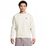 Bluzy sportowe męskie - Męska bluza dresowa  nierozpinana bez kaptura Under Armour UA Unstoppable Flc Crew Eu - beżowa - UNDER ARMOUR - miniaturka - grafika 1