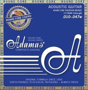 Adamas Adamas Akustik-Gitarren Saiten Nuova Phosphor Bronze beschichtet Round Core Satz Extra Light .010-.047 - 1717NURC 664681 - Struny gitarowe  - miniaturka - grafika 1