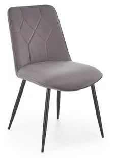 Krzesło tapicerowane K539 szary velvet, na czarnych nogach - Krzesła - miniaturka - grafika 1