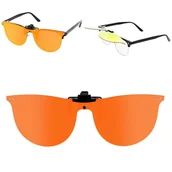 Akcesoria do okularów - Nakładki przeciwsłoneczne polaryzacyjne na okulary korekcyjne NA-182C pomarańczowe - miniaturka - grafika 1